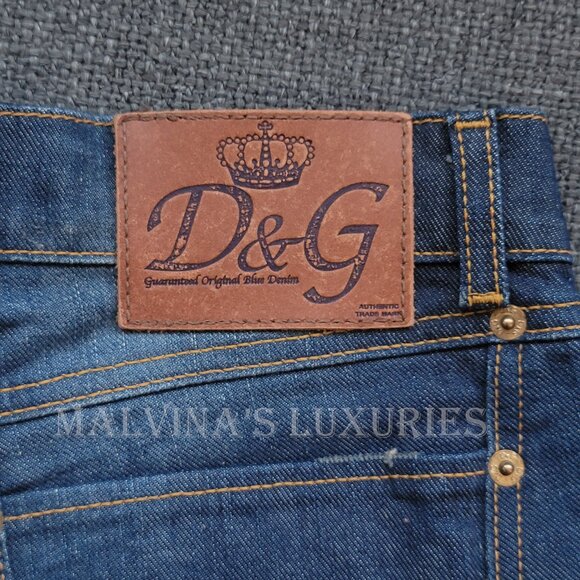 D&G by DOLCE & GABBANA JEANS GIRLY STRAIGHT LEG COTTON sz 26 US 2 - Picture 7 of 11